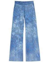 Ermanno Scervino - Floral Motif Palazzo Trousers - Lyst