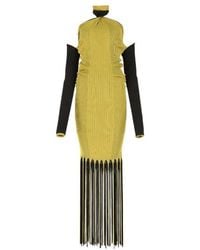 Bottega Veneta - Halterneck Ribbed Fringed Dress - Lyst