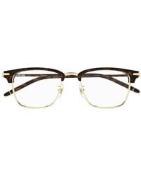 Montblanc - Eyewear Semi-Rim Square Glasses - Lyst