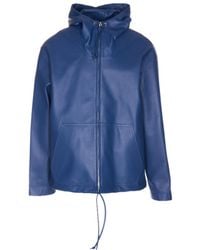 Bottega Veneta - Zip Hooded Leather Jacket - Lyst