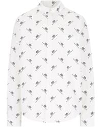 Balenciaga - Allover Bb Logo Printed Long-Sleeved Shirt - Lyst