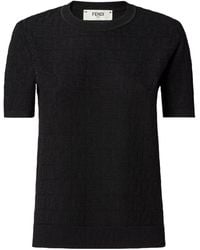 Fendi - Ff Jacquard Short Sleeved Jumper - Lyst