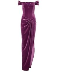 Alex Perry - Asymmetric Velvet Bustier Gown - Lyst