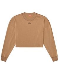 DIESEL - Logo-Detail Cropped Sweatshirt - Lyst