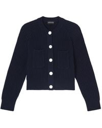 Emporio Armani - Fishermans-Rib Knit Cardigan - Lyst