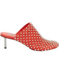 Jil Sander - Elegant Heeled Mules With Metallic Detailing And Leather Construction - Lyst