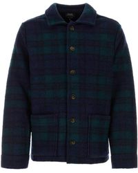 A.P.C. - Long-Sleeved Plaid Jacket - Lyst