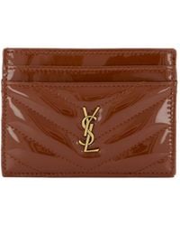 Saint Laurent - Cassandre Logo Plaque Card Case - Lyst