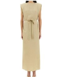 Alysi - Belted Sleeveless Maxi Dress - Lyst