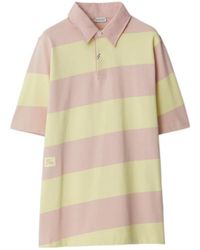 Burberry - Striped Short Sleeved Polo Shirt - Lyst
