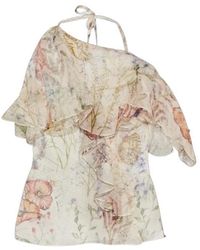 McQueen - Meadow Floral Print Asymmetric Top - Lyst
