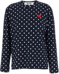 COMME DES GARÇONS PLAY - Polka Dot Print Heart Patch T-Shirt - Lyst
