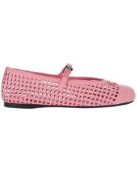 Prada - Triangle-Logo Crochet Ballerinas - Lyst