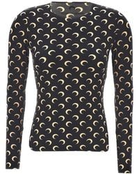 Marine Serre - Moon Printed Crewneck T-Shirt - Lyst