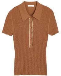 By Malene Birger - Benita Ribbed-Knit Polo Shirt - Lyst