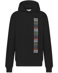 Dior Logo Detailed Long-Sleeve Hoodie in Gray for Men | Lyst