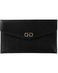 Ferragamo - Logo Clamshell Clutch - Lyst