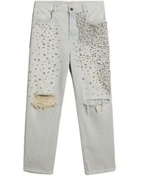 Golden Goose - Distressed Embellished Jeans - Lyst