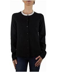 Armani Jeans - Round-Collar And Long-Sleeved Knitted Cardigan - Lyst