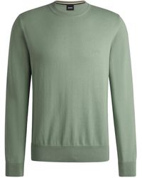 BOSS - Embroidered-Logo Cotton Jumper - Lyst