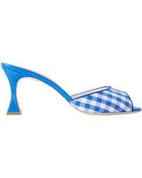 Manolo Blahnik - Jadara 70 Checked Woven Mules - Lyst