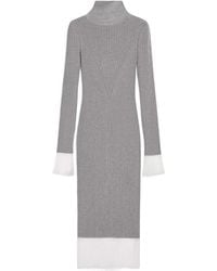 Sportmax - Layered Ribbed Midi Dress - Lyst