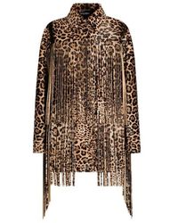 Dolce & Gabbana - Leopard-Print Fringe Coat - Lyst
