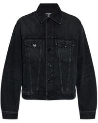Balmain - Collared Button-Up Denim Jacket - Lyst