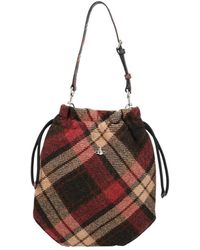 Vivienne Westwood - Logo Plaque Checked Clutch Bag - Lyst