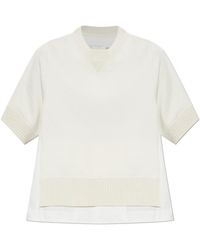 Sacai - Layered Knitted Panelled Top - Lyst