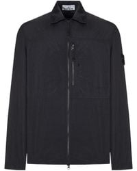 Stone Island - Logo Patch Zip-Up Jacket - Lyst