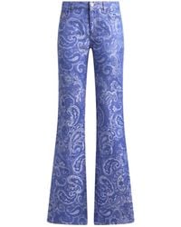 Etro - Paisley-Jacquard Logo Patch Jeans - Lyst
