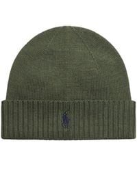 Ralph Lauren - Polo Pony Embroidered Turn-Up Hem Beanie - Lyst