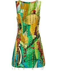 ALÉMAIS - Mokshini Beaded Linen-Blend Minidress - Lyst