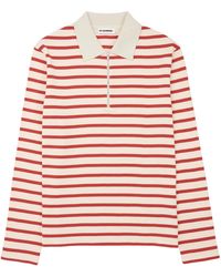 Jil Sander - Striped Long-Sleeve Polo Shirt - Lyst