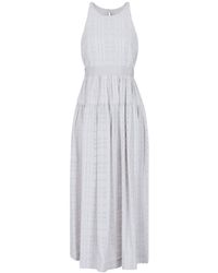 Emporio Armani - Sleeveless Checked Midi Dress - Lyst