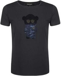Emporio Armani - Bear Pattern Round Collar Short-Sleeved T-Shirt - Lyst