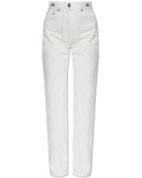 Versace - Logo-Patch Straight Leg Jeans - Lyst