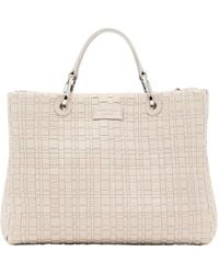 Emporio Armani - Logo Patch Woven Tote Bag - Lyst