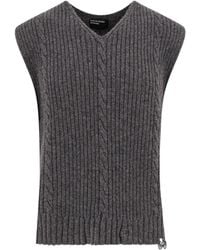 Enfants Riches Deprimes - Enfants Riches Déprimés Cable Knit V-Neck Knitwear - Lyst
