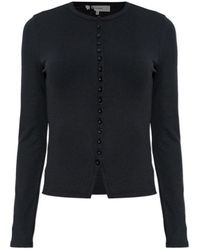FRAME - Long-Sleeved Crewneck Cardigan - Lyst