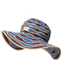 Fendi - Light And Cotton And Raffia Crocheted Hat - Lyst