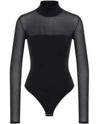 Elisabetta Franchi - Long Sleeved Ribbed Bodysuit - Lyst