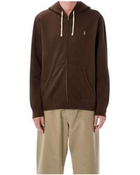 Polo Ralph Lauren - Logo Embroidered Zipped Hoodie - Lyst