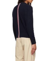 Thom Browne - Rwb Stripe V-Neck Knitted Cardigan - Lyst