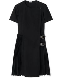 Burberry - Buckle Detailed Pleated Kilt Dress - Lyst