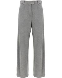 Brunello Cucinelli - High-Waisted Straight Leg Trousers - Lyst