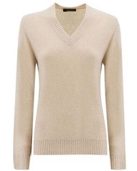 Fabiana Filippi - Embellished V-Neck Long Sleeved Jumper - Lyst