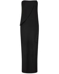 Posse - Elspeth Belted Draped Wool-Twill Maxi Dress - Lyst