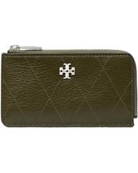 Tory Burch - Quilted Calf Leather Cardholder - Lyst